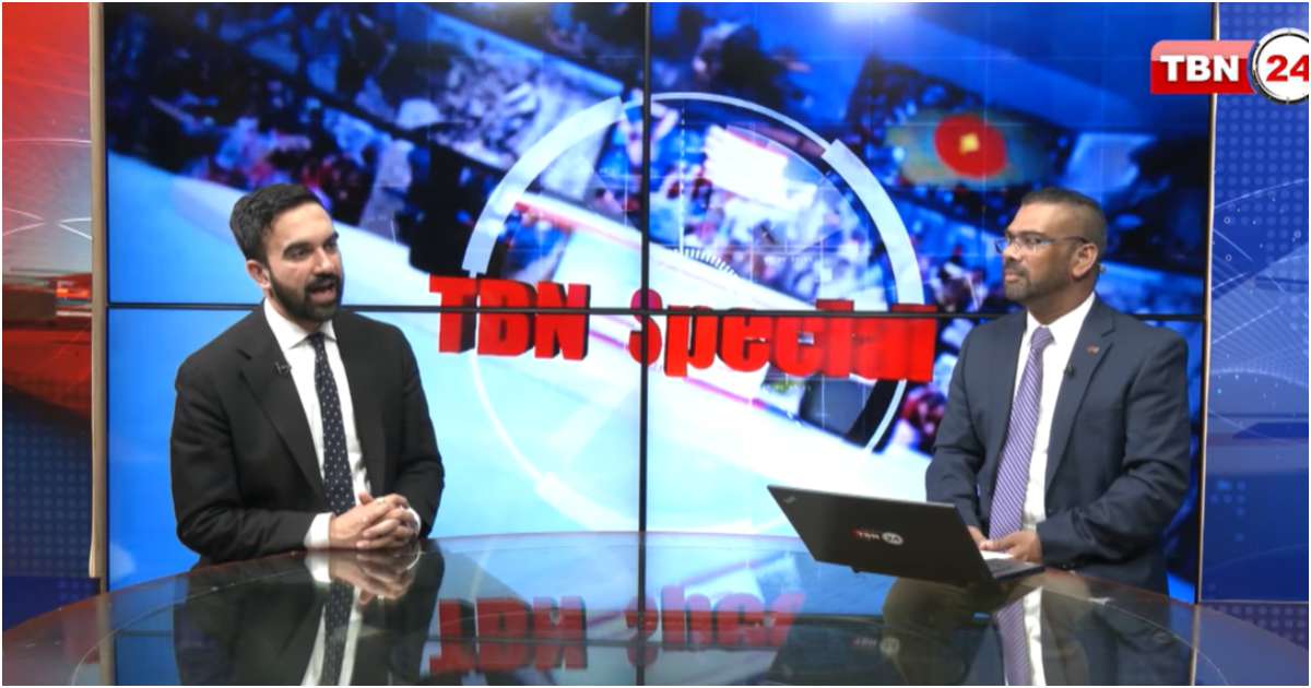 টিবিএন স্পেশাল অনুষ্ঠানে জোরান মামদানি। ছবি: টিবিএন